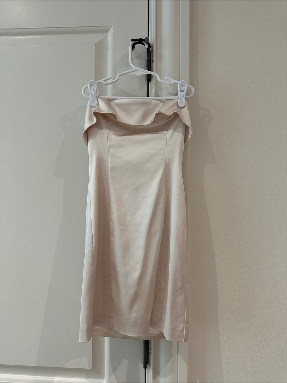 Aritzia Strapless Cream Fold-Over Mini Dress
